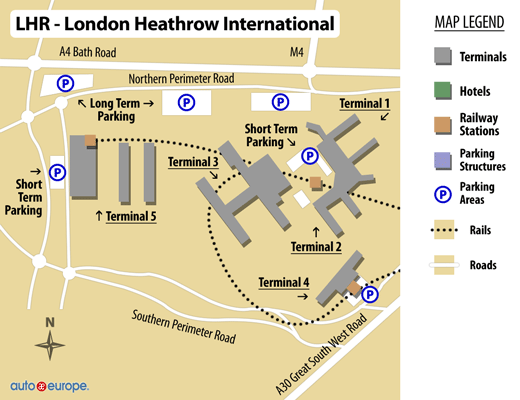 London Heathrow flyplass kart